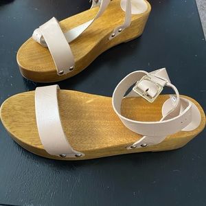 Pastel sandal wedges never been worn!